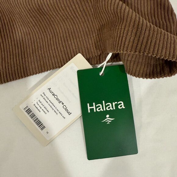 HALARA NWT Pocket Corduroy Mini Casual Jumper Dress Acorn Brown Size Small - Picture 6 of 7